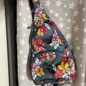 Vera Bradley Gray Floral Sling Backpack